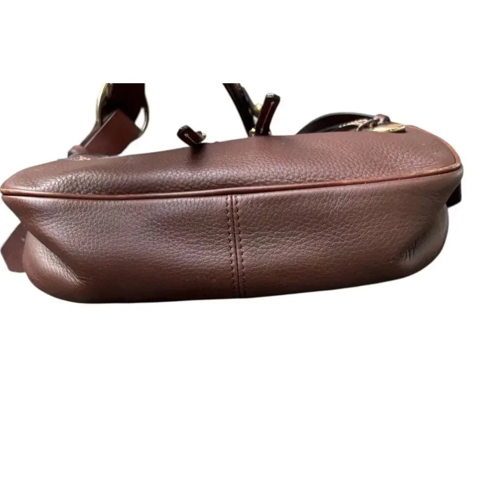 Vintage DOONEY & BOURQUE Brown Pebbled Leather Circle Hobo Bag FAST SHIP 1795